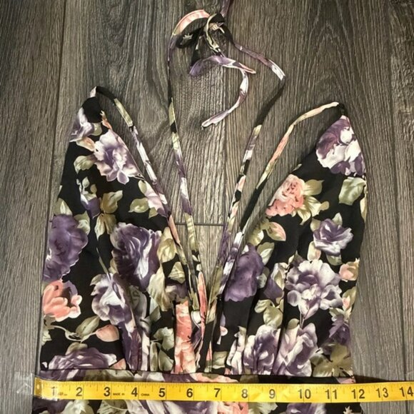 Windsor Floral Maxi Dress Black Purple Pink Small Boho Sundress Summer - Picture 10 of 14